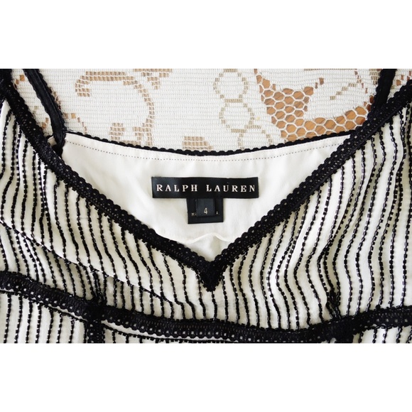 Ralph Lauren White Silk Black Beaded Cami 4 - NWT - Picture 3 of 4